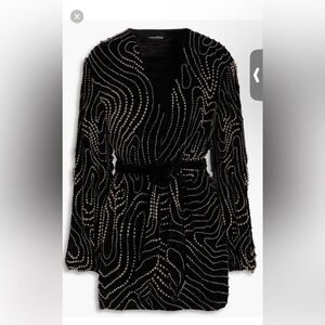 RETROFETE- Black Velvet Beaded Dress